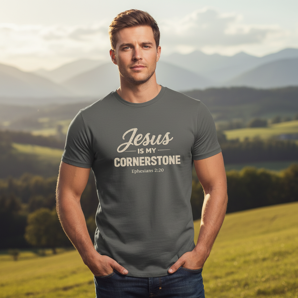 Jesus is my Cornerstone Ephesians 2:20 Faith T-Shirt