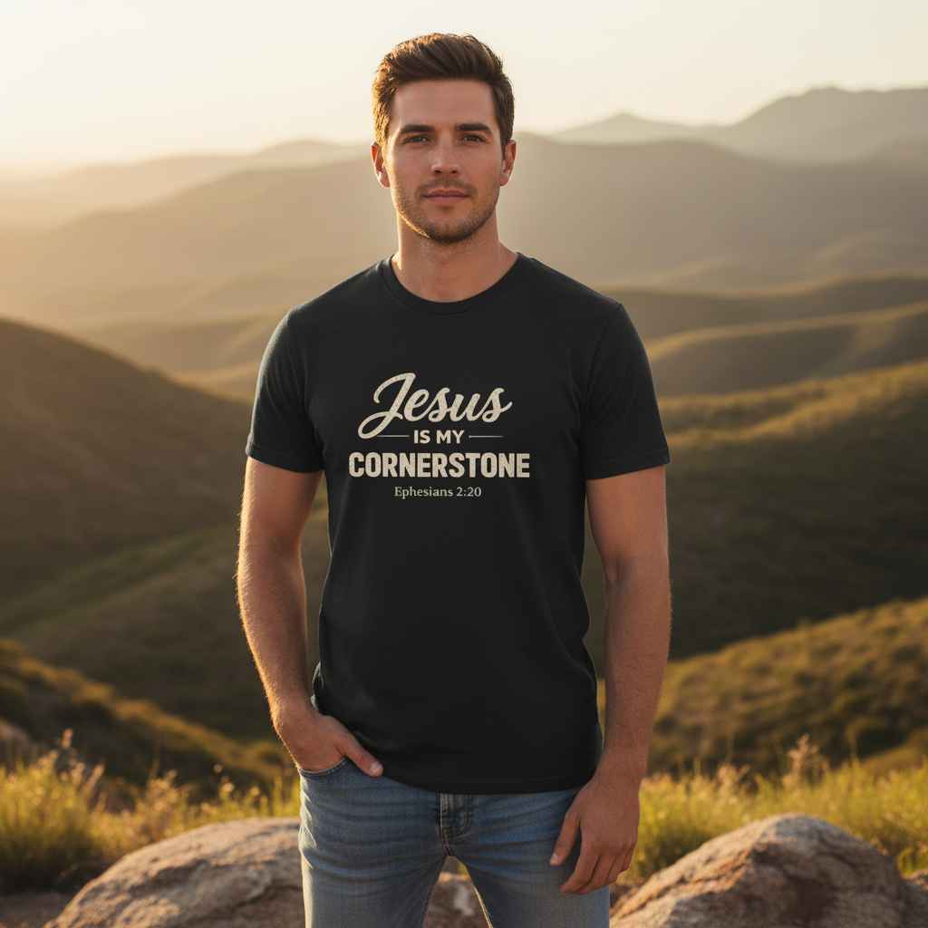 Jesus is my Cornerstone Ephesians 2:20 Faith T-Shirt