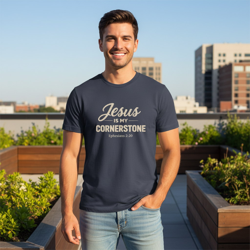 Jesus is my Cornerstone Ephesians 2:20 Faith T-Shirt