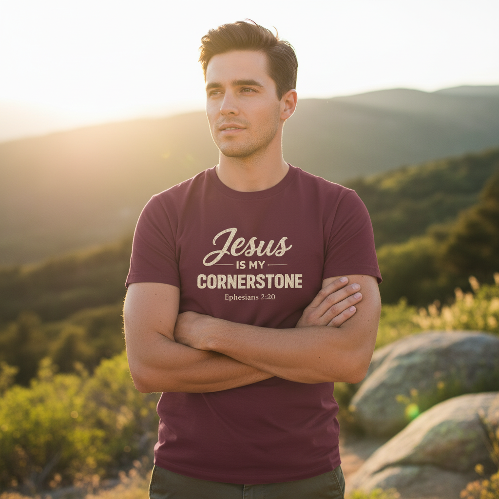 Jesus is my Cornerstone Ephesians 2:20 Faith T-Shirt