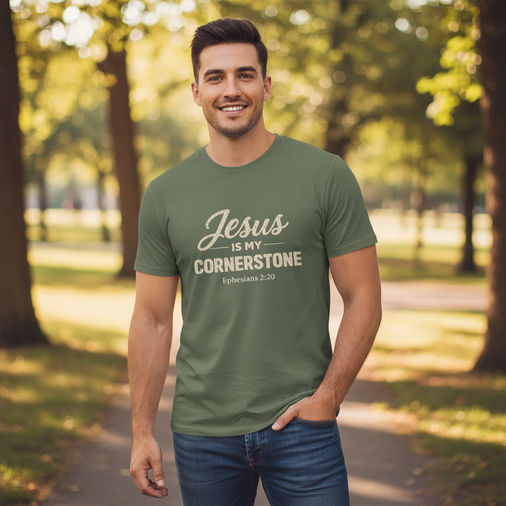 Jesus is my Cornerstone Ephesians 2:20 Faith T-Shirt