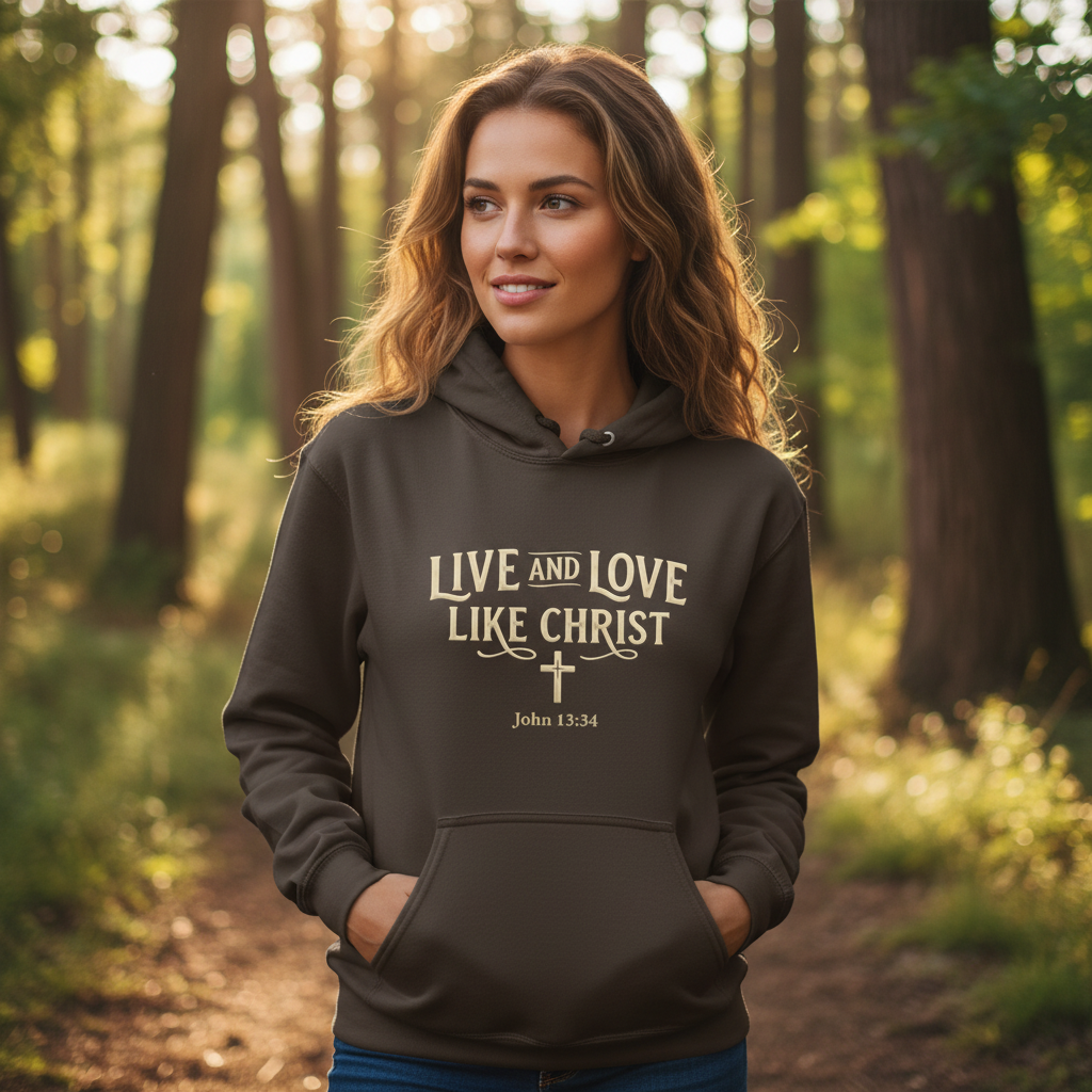 Live and Love Like Christ John 13:34 Faith Hoodie