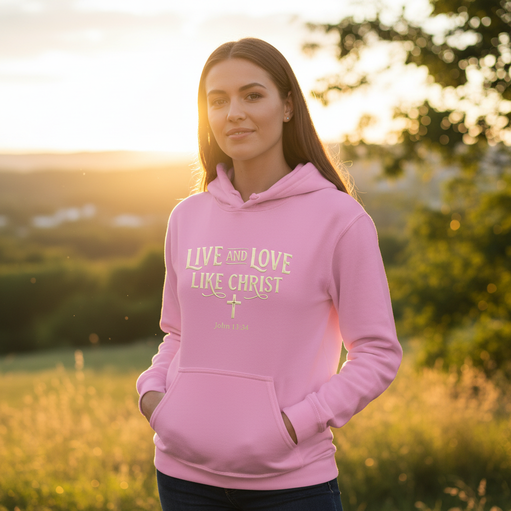 Live and Love Like Christ John 13:34 Faith Hoodie