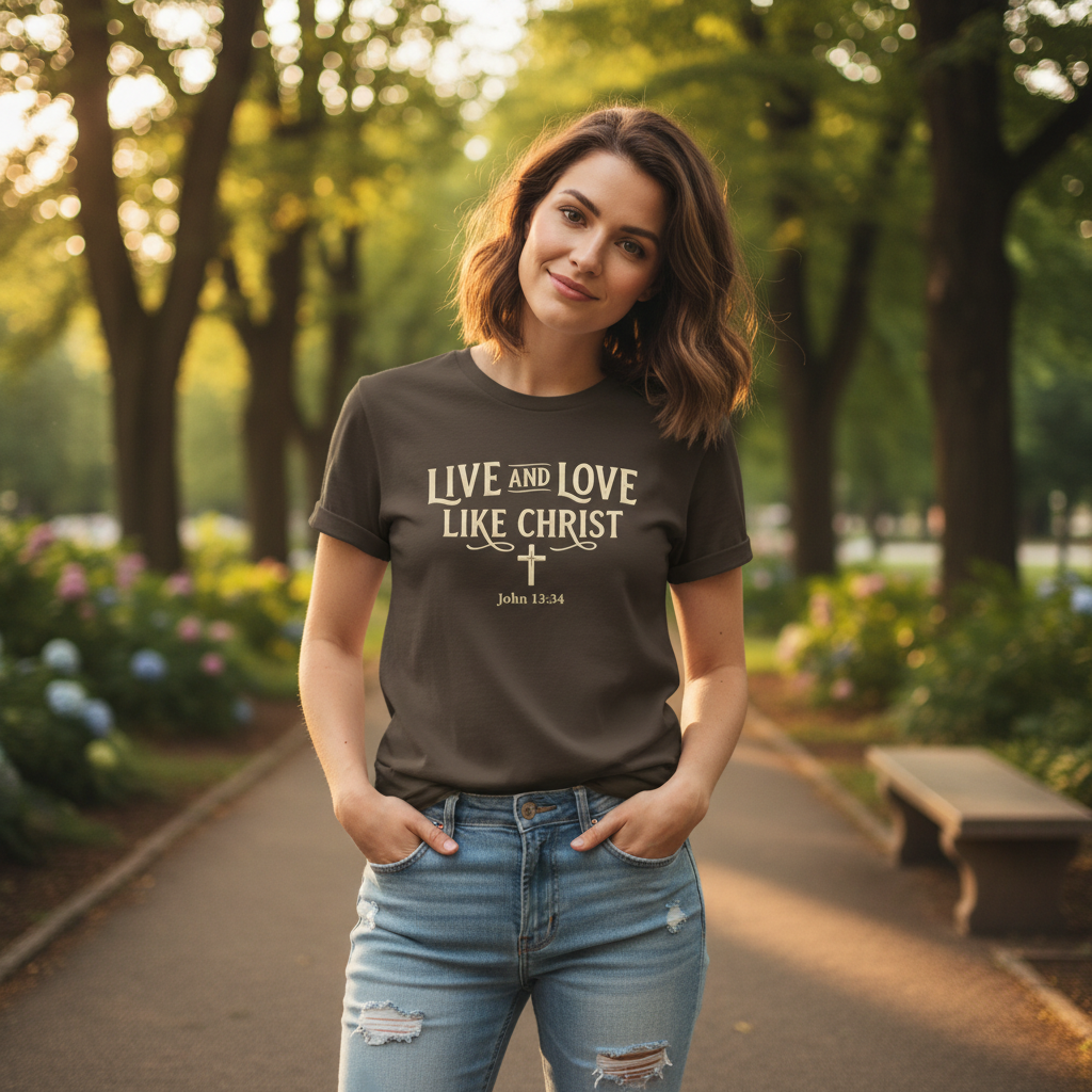 Live and Love Like Christ John 13:34 Faith T-Shirt