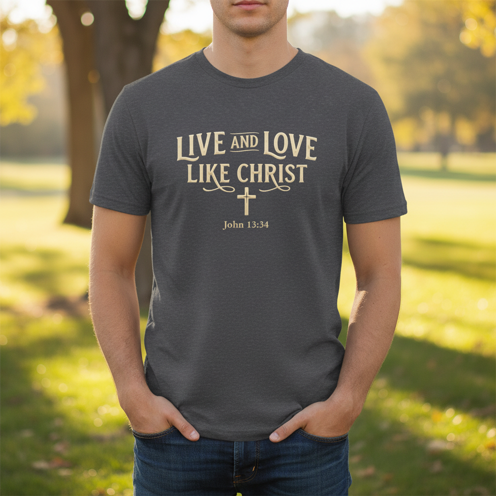 Live and Love Like Christ John 13:34 Faith T-Shirt