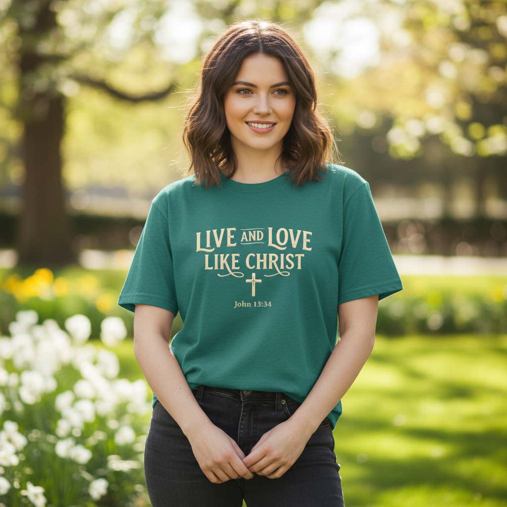 Live and Love Like Christ John 13:34 Faith T-Shirt