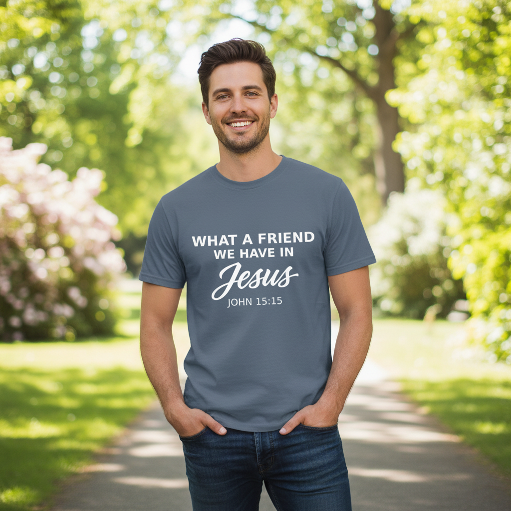 What a Friend we have in Jesus John 15:15 Faith T-Shirt