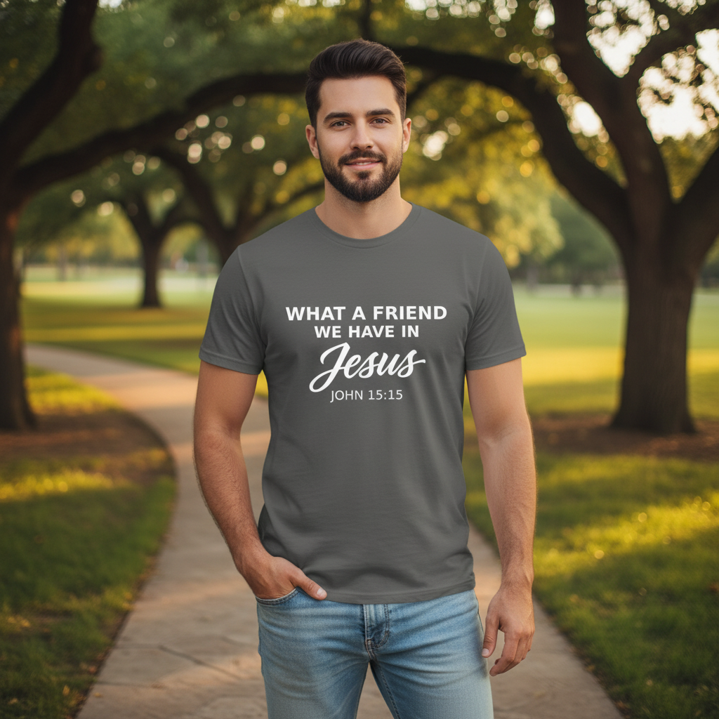 What a Friend we have in Jesus John 15:15 Faith T-Shirt