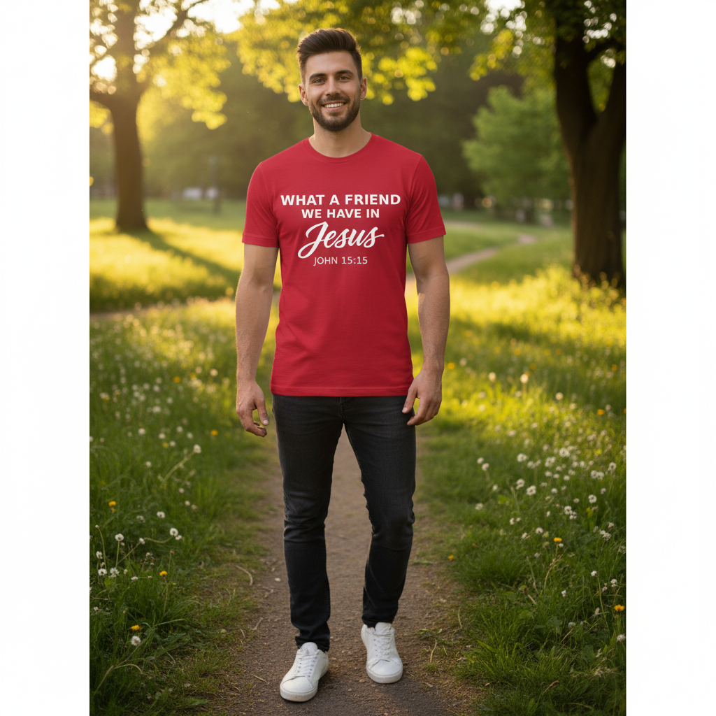 What a Friend we have in Jesus John 15:15 Faith T-Shirt