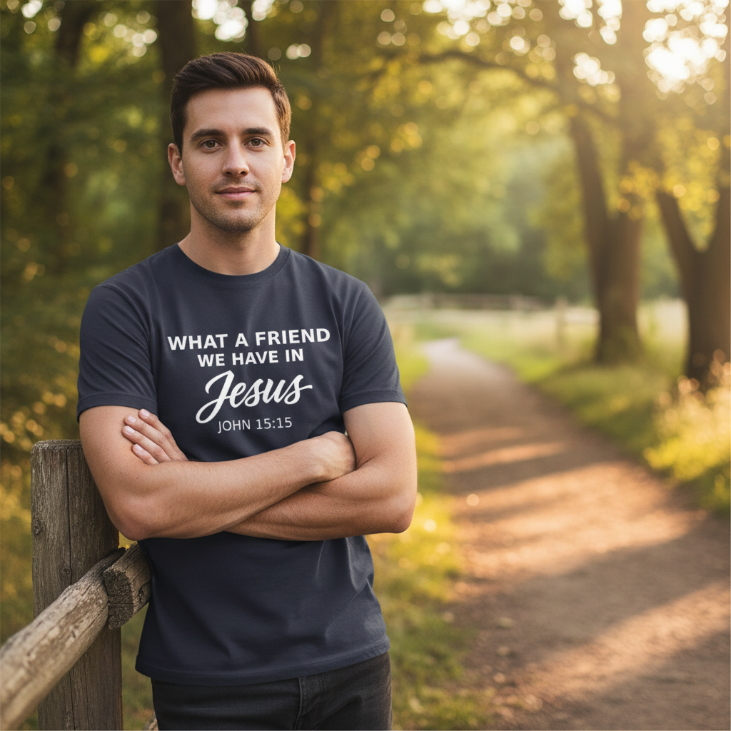 What a Friend we have in Jesus John 15:15 Faith T-Shirt