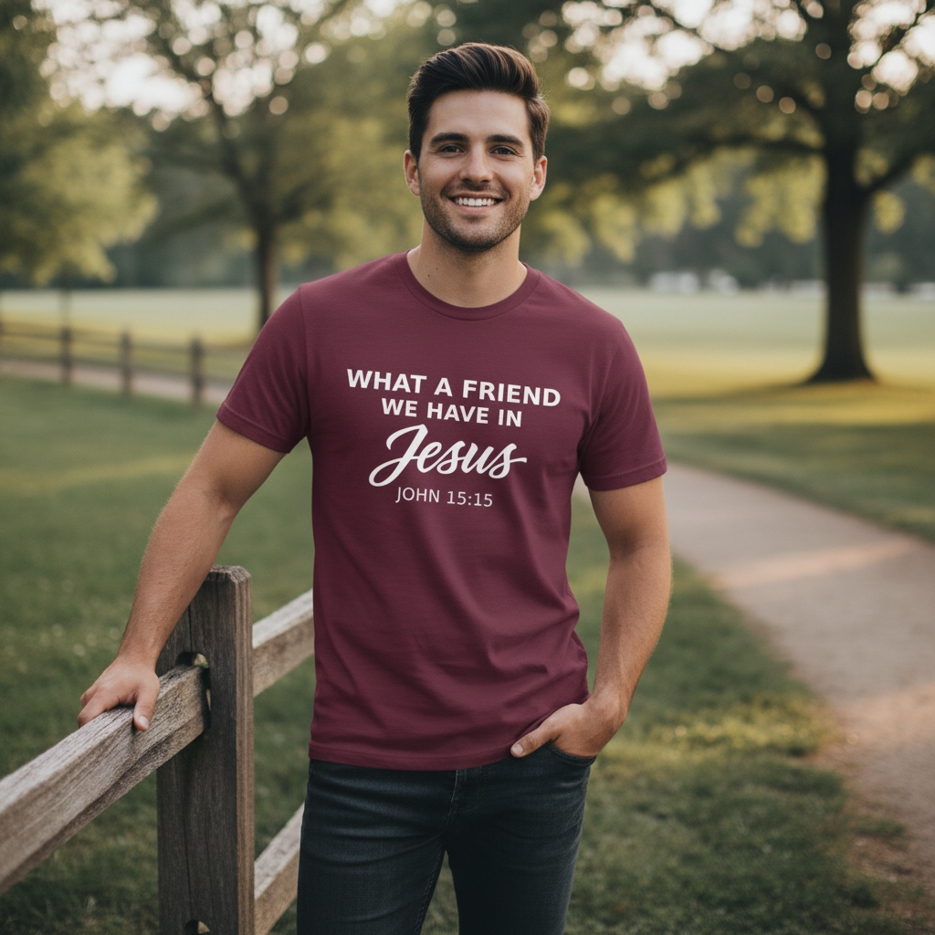 What a Friend we have in Jesus John 15:15 Faith T-Shirt