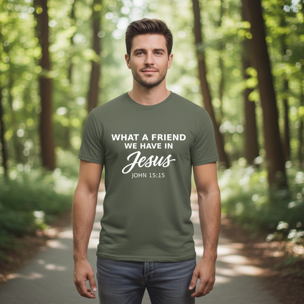 What a Friend we have in Jesus John 15:15 Faith T-Shirt