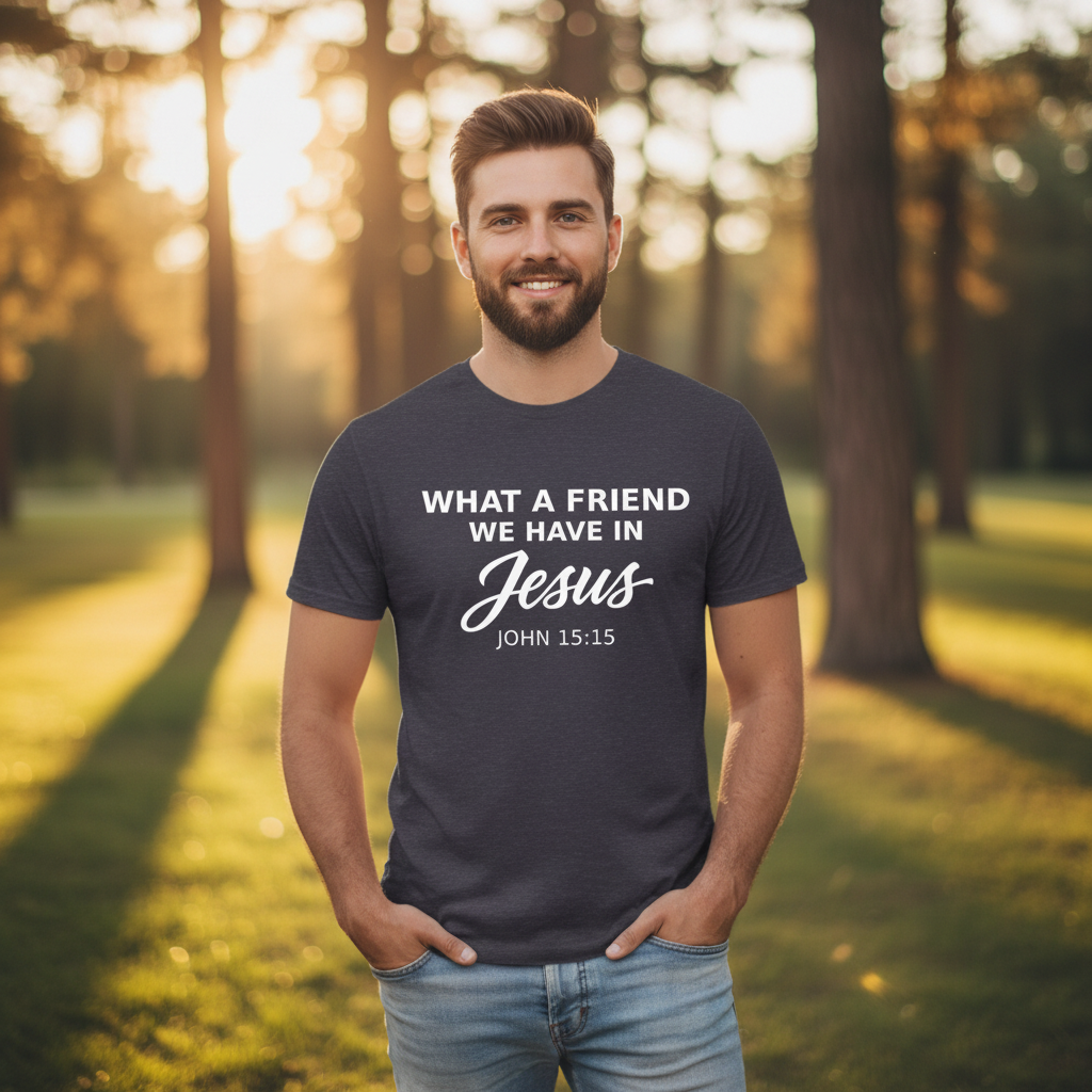 What a Friend we have in Jesus John 15:15 Faith T-Shirt