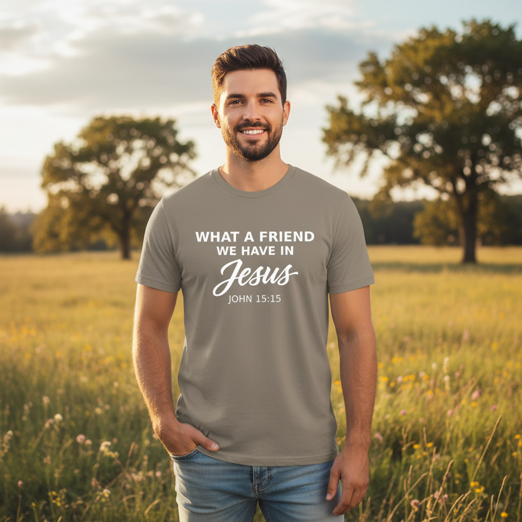 What a Friend we have in Jesus John 15:15 Faith T-Shirt