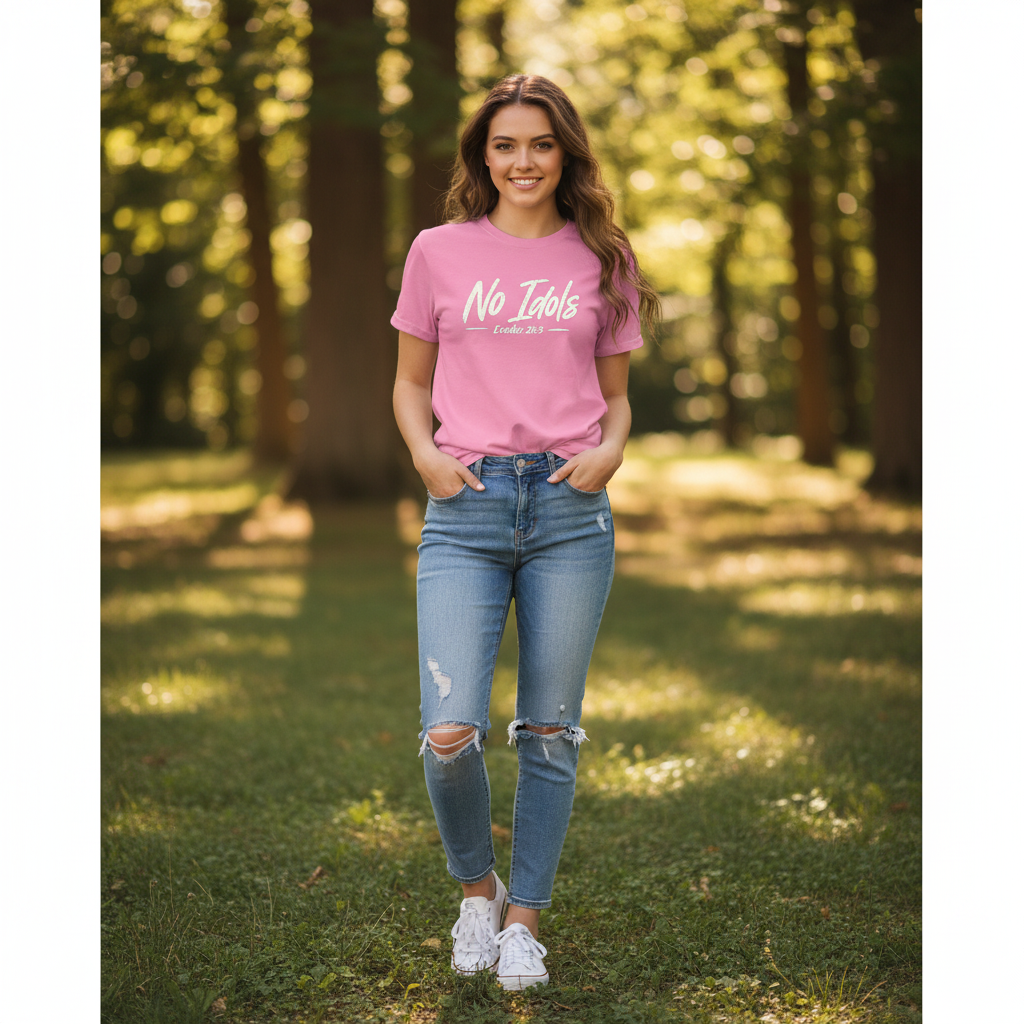 No Idols Exodus 20:3 Faith T-Shirt
