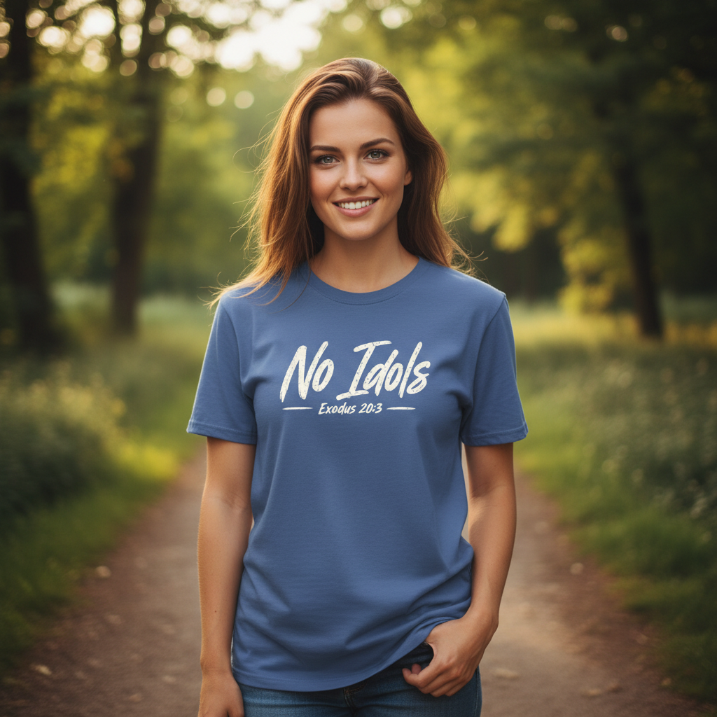 No Idols Exodus 20:3 Faith T-Shirt