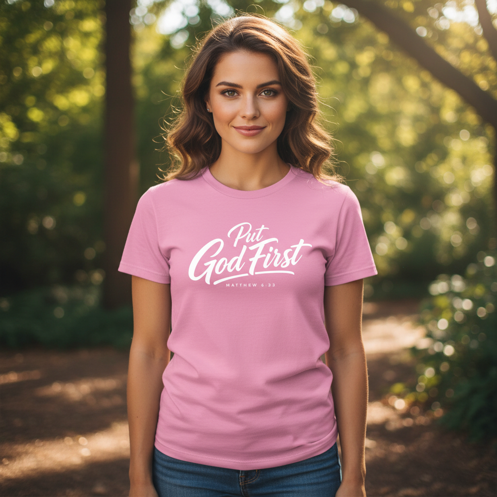 Put God First Matthew 6:33 Faith T-Shirt