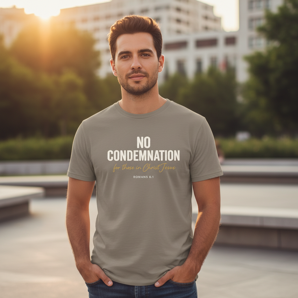 No Condemnation for those in Christ Romans 8:1 Faith T-Shirt