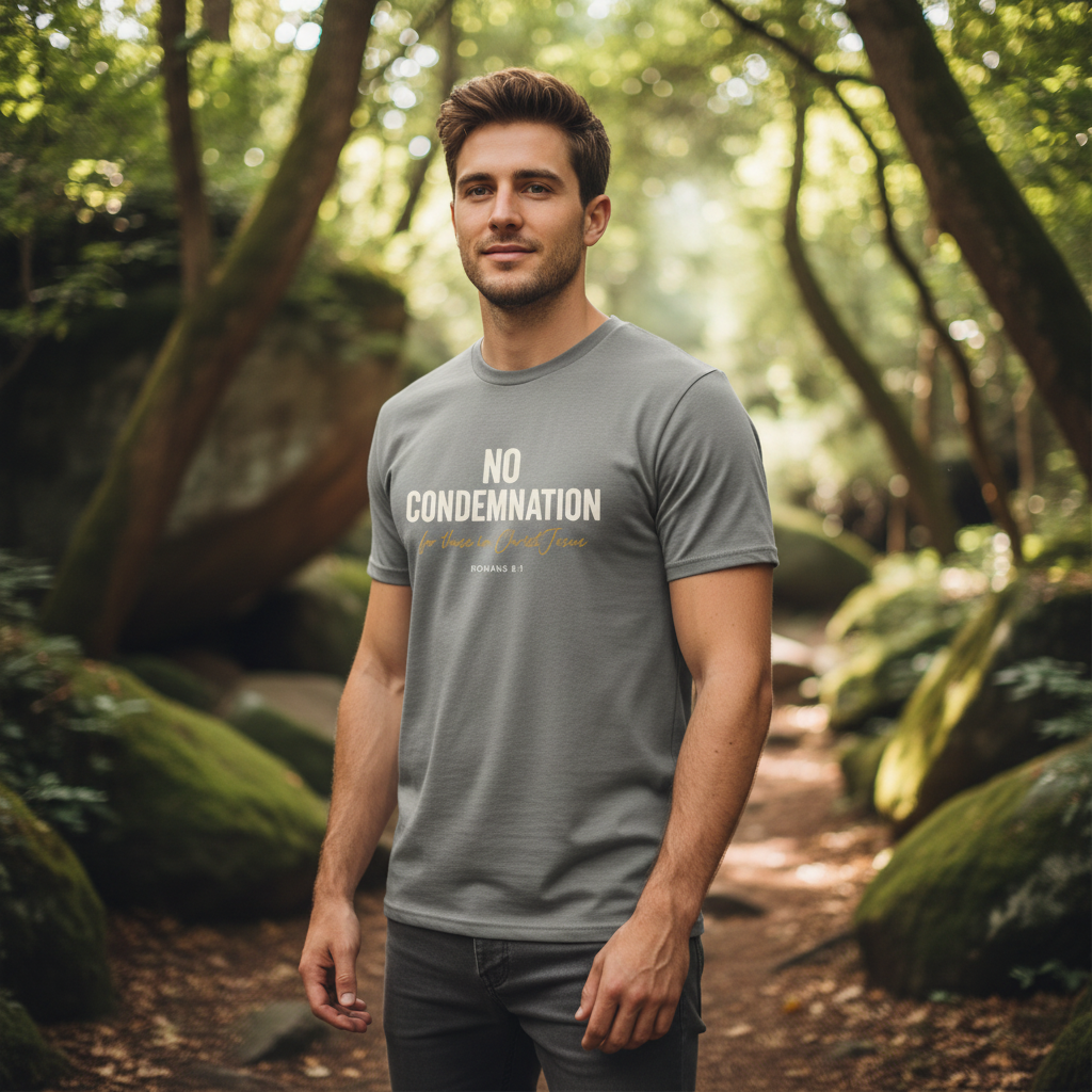 No Condemnation for those in Christ Romans 8:1 Faith T-Shirt