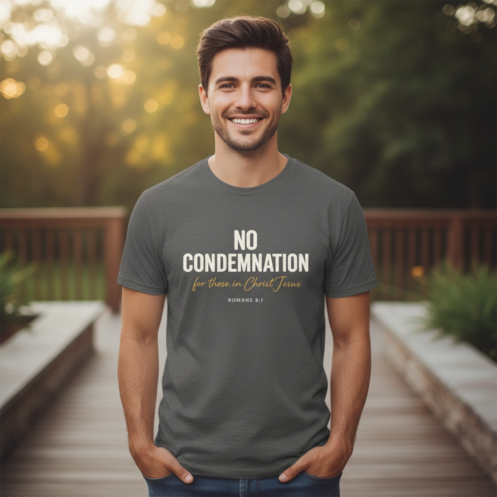 No Condemnation for those in Christ Romans 8:1 Faith T-Shirt