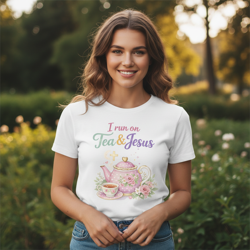 I run on Tea and Jesus Faith T-Shirt