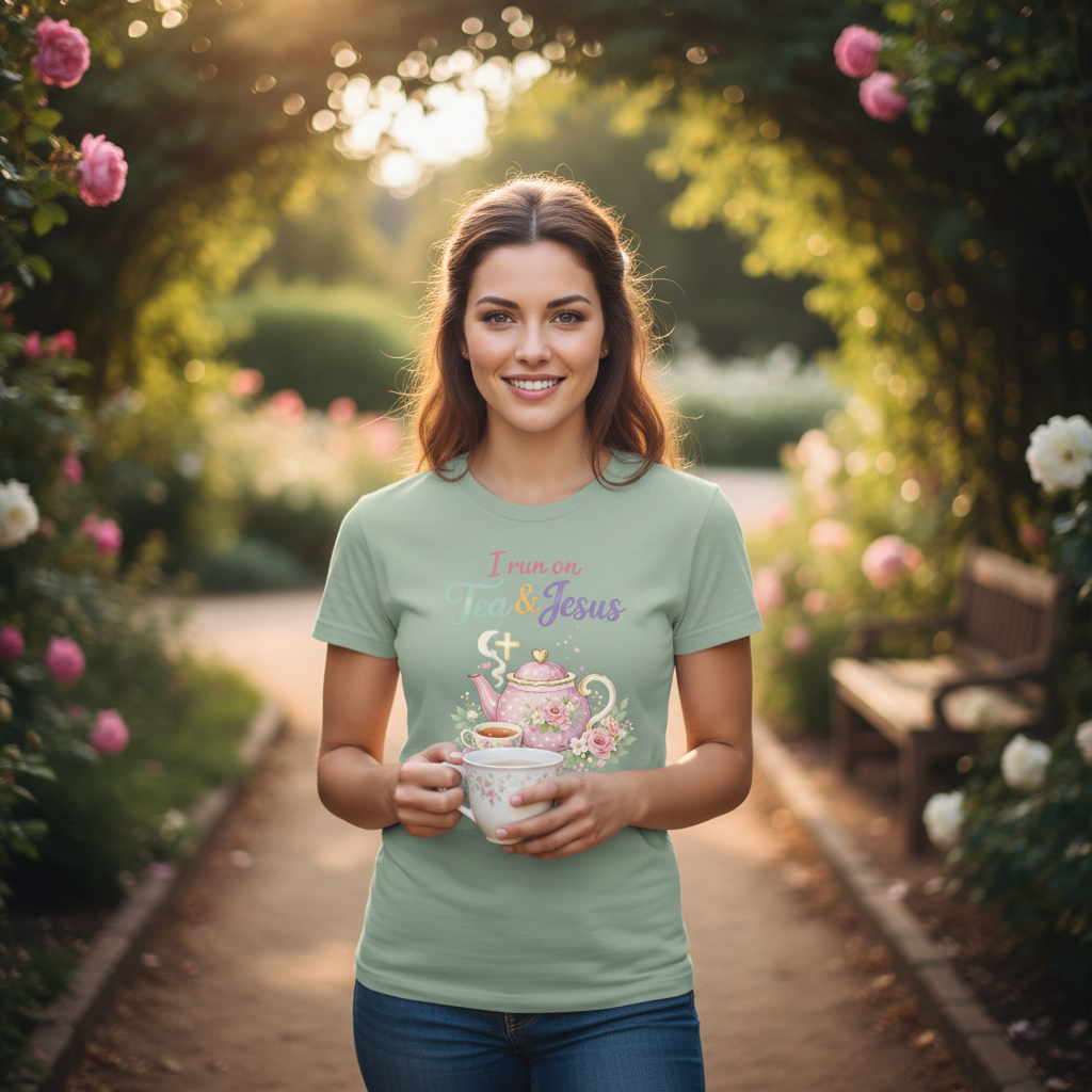 I run on Tea and Jesus Faith T-Shirt