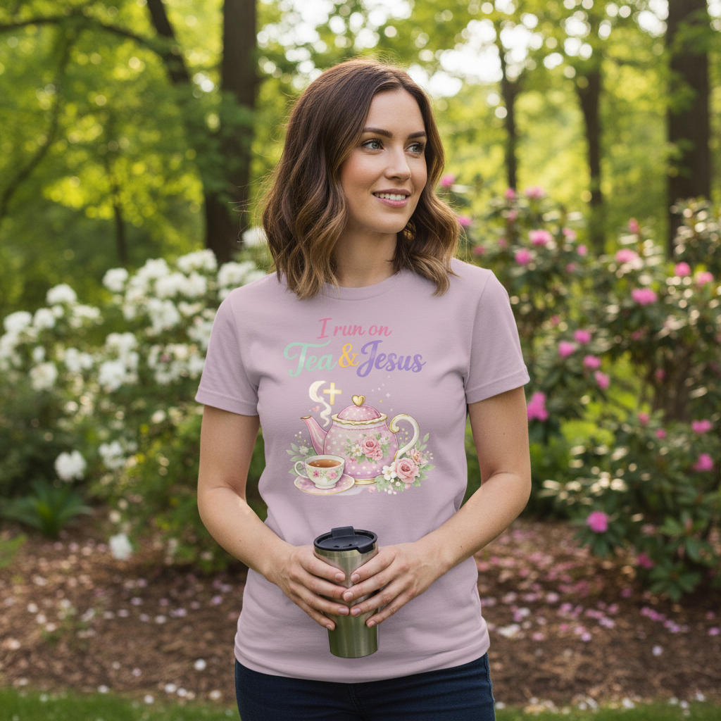 I run on Tea and Jesus Faith T-Shirt
