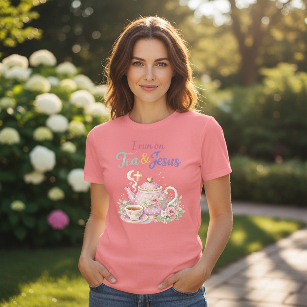 I run on Tea and Jesus Faith T-Shirt
