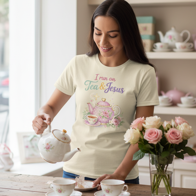 I run on Tea and Jesus Faith T-Shirt