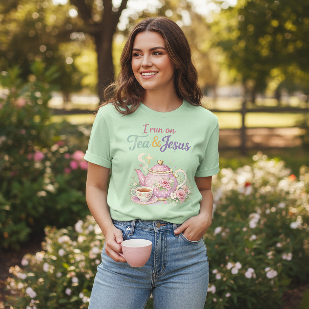 I run on Tea and Jesus Faith T-Shirt