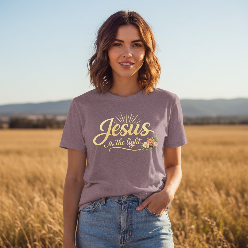 Jesus is the Light John 8:12 Faith T-Shirt