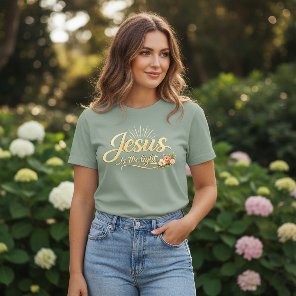 Jesus is the Light John 8:12 Faith T-Shirt