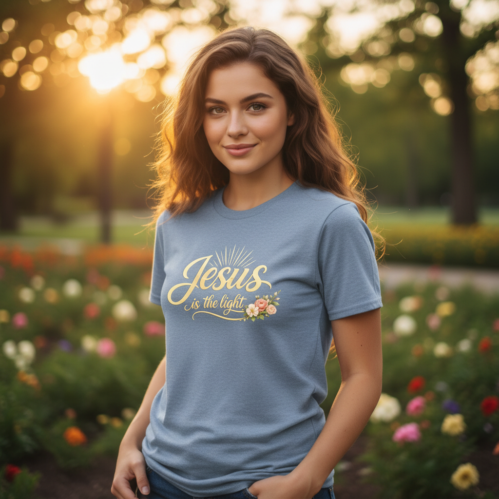 Jesus is the Light John 8:12 Faith T-Shirt