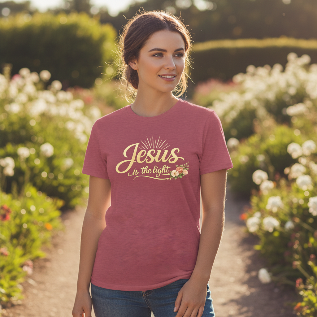 Jesus is the Light John 8:12 Faith T-Shirt