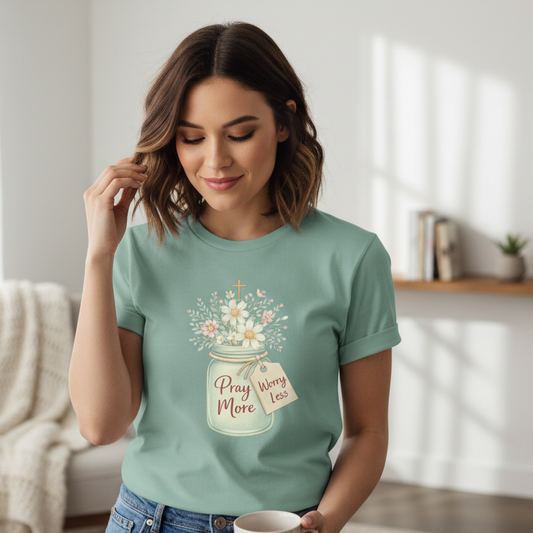 Pray More Worry Less Faith T-Shirt