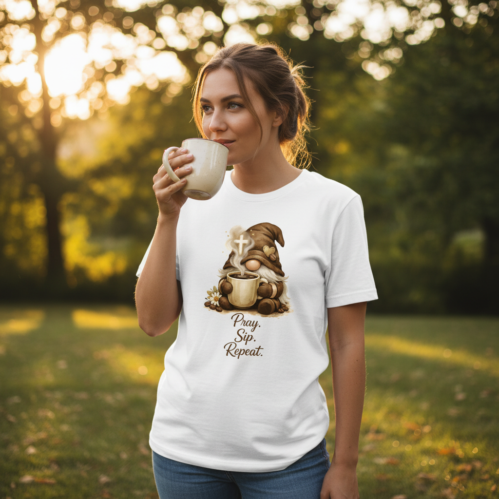 Pray Sip Repeat Faith T-Shirt