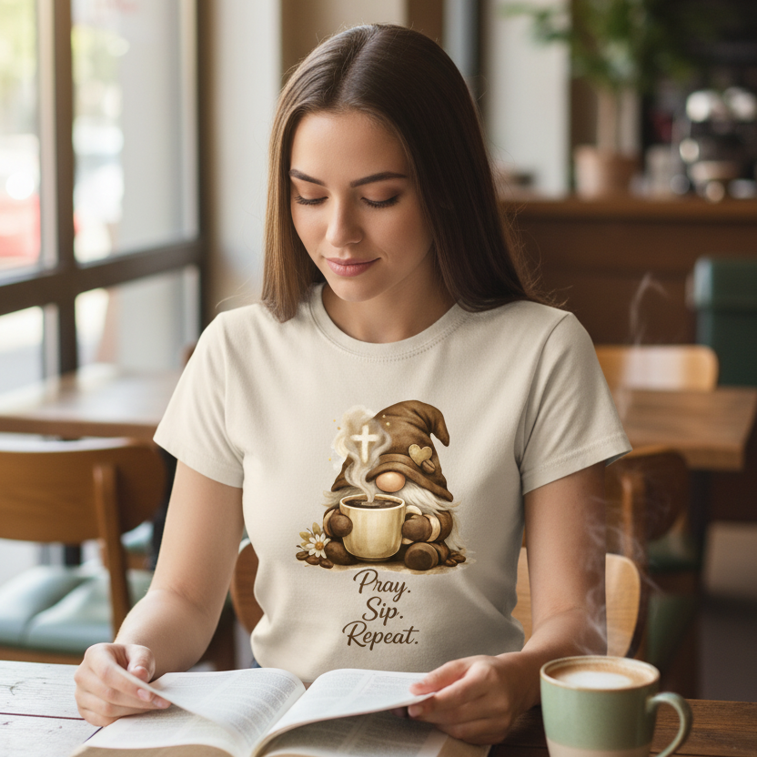 Pray Sip Repeat Faith T-Shirt