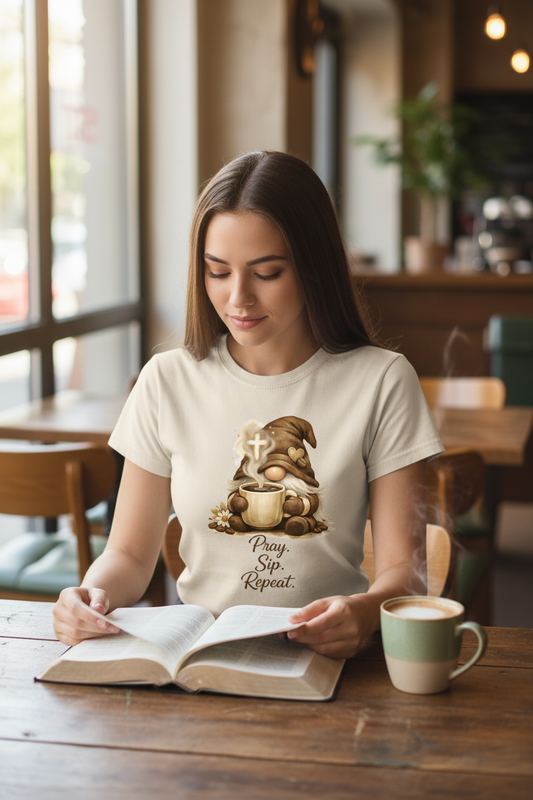Pray Sip Repeat Faith T-Shirt