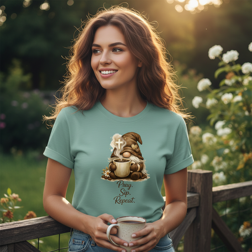 Pray Sip Repeat Faith T-Shirt