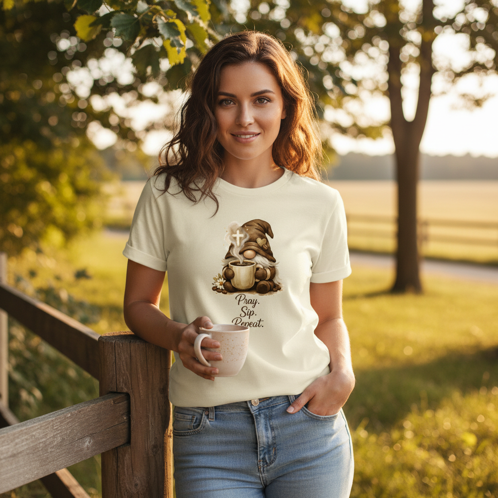 Pray Sip Repeat Faith T-Shirt