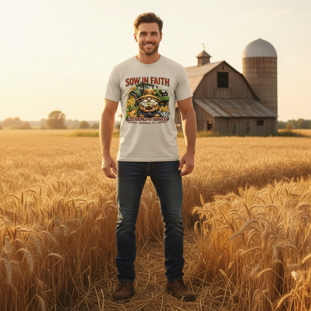 Sow in Faith God brings the Harvest Galatians 6:9 Faith T-Shirt