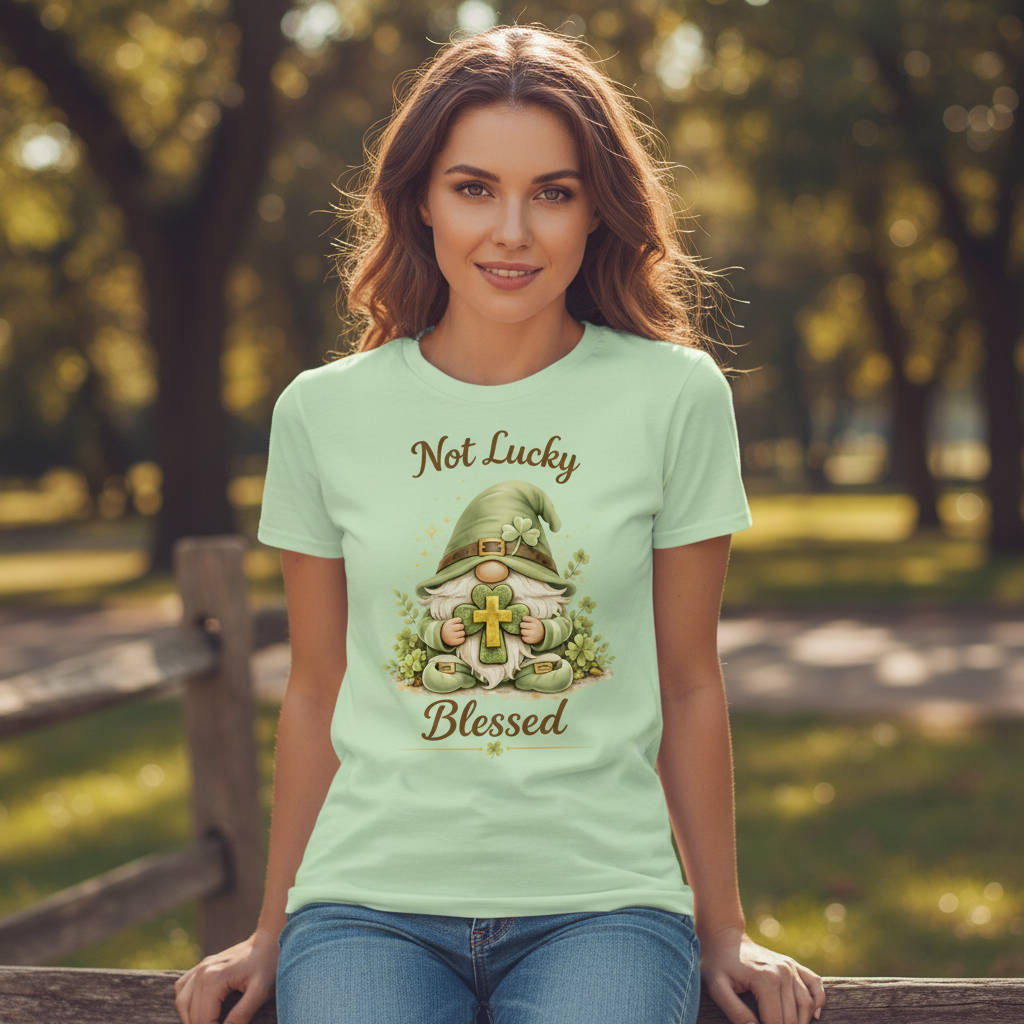 Not lucky Blessed  Faith T-Shirt