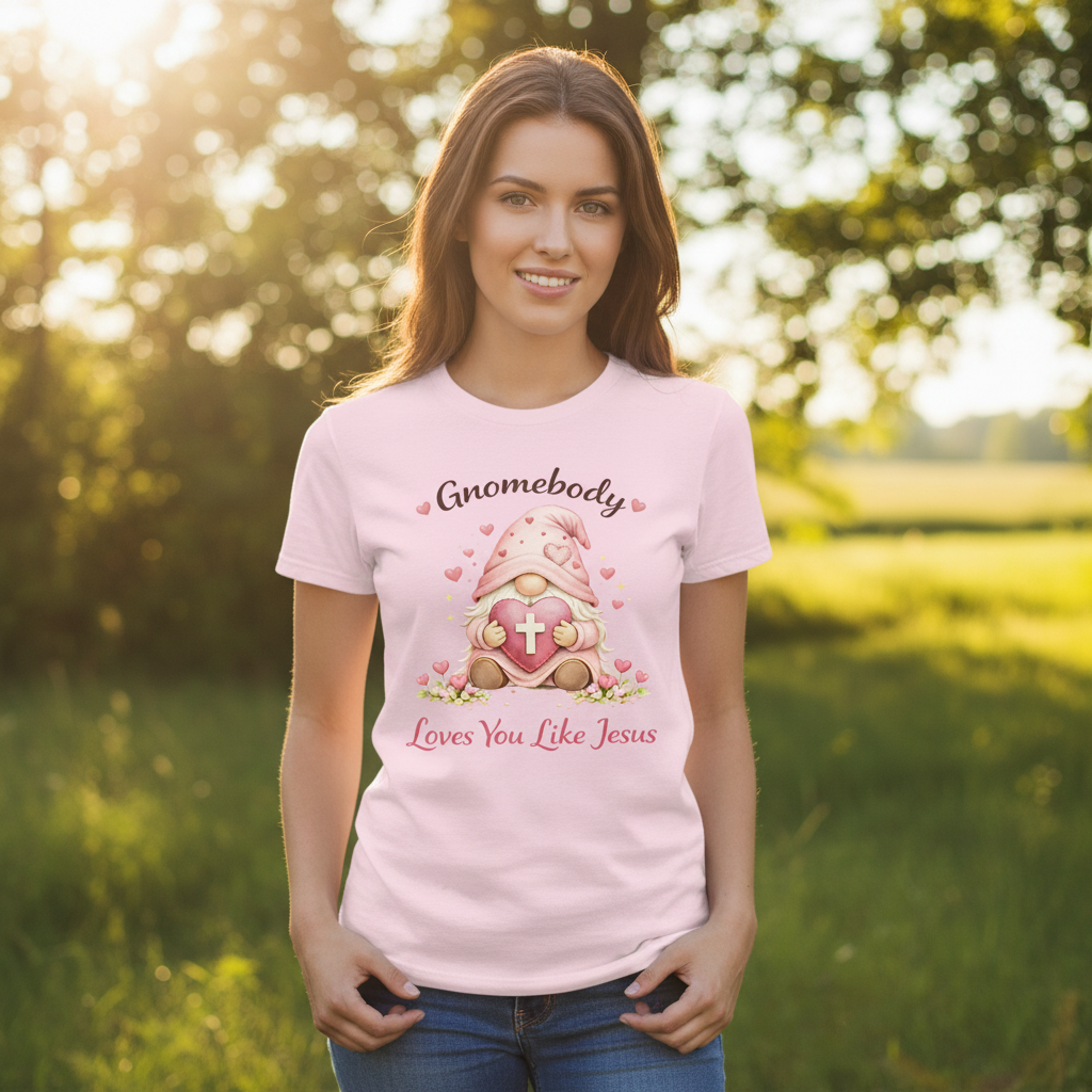GnomeBody Loves You Like Jesus Faith T-Shirt