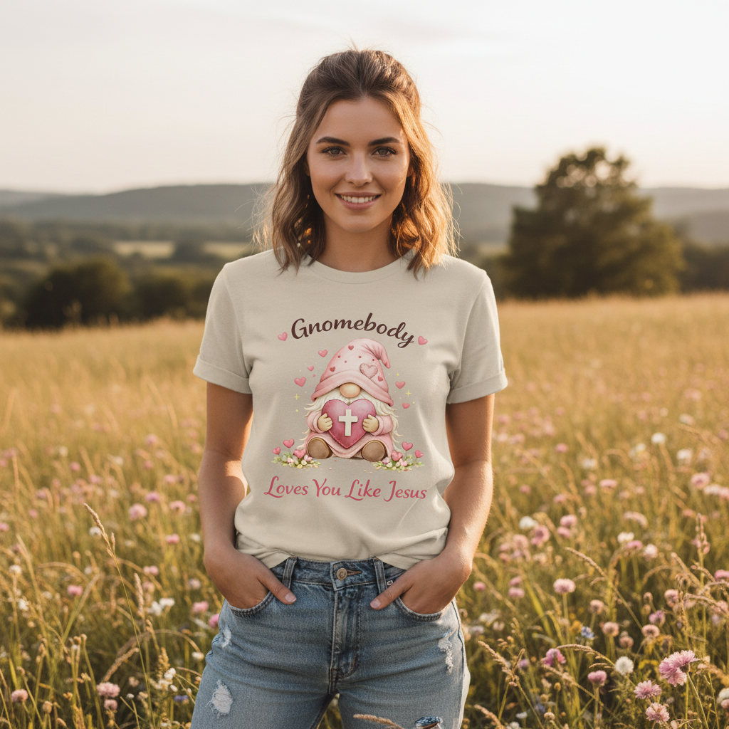 GnomeBody Loves You Like Jesus Faith T-Shirt