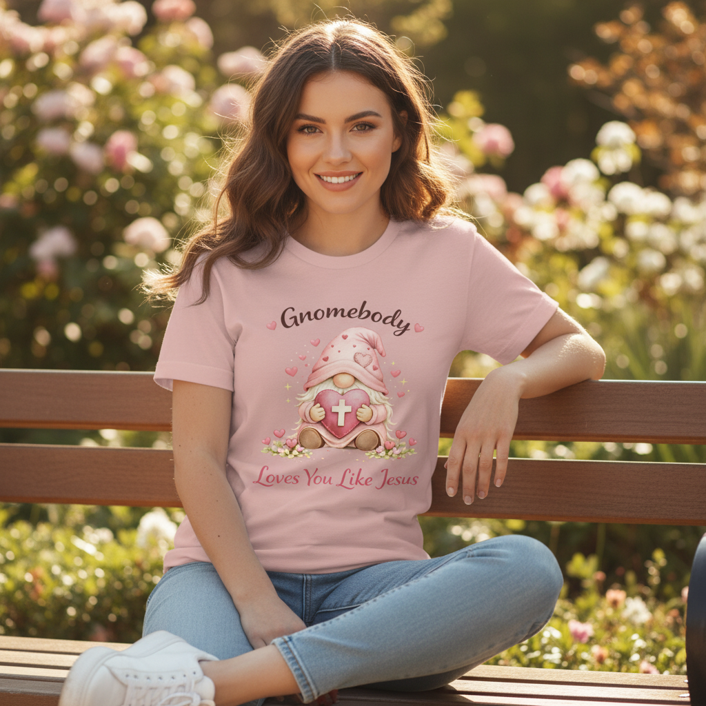 GnomeBody Loves You Like Jesus Faith T-Shirt