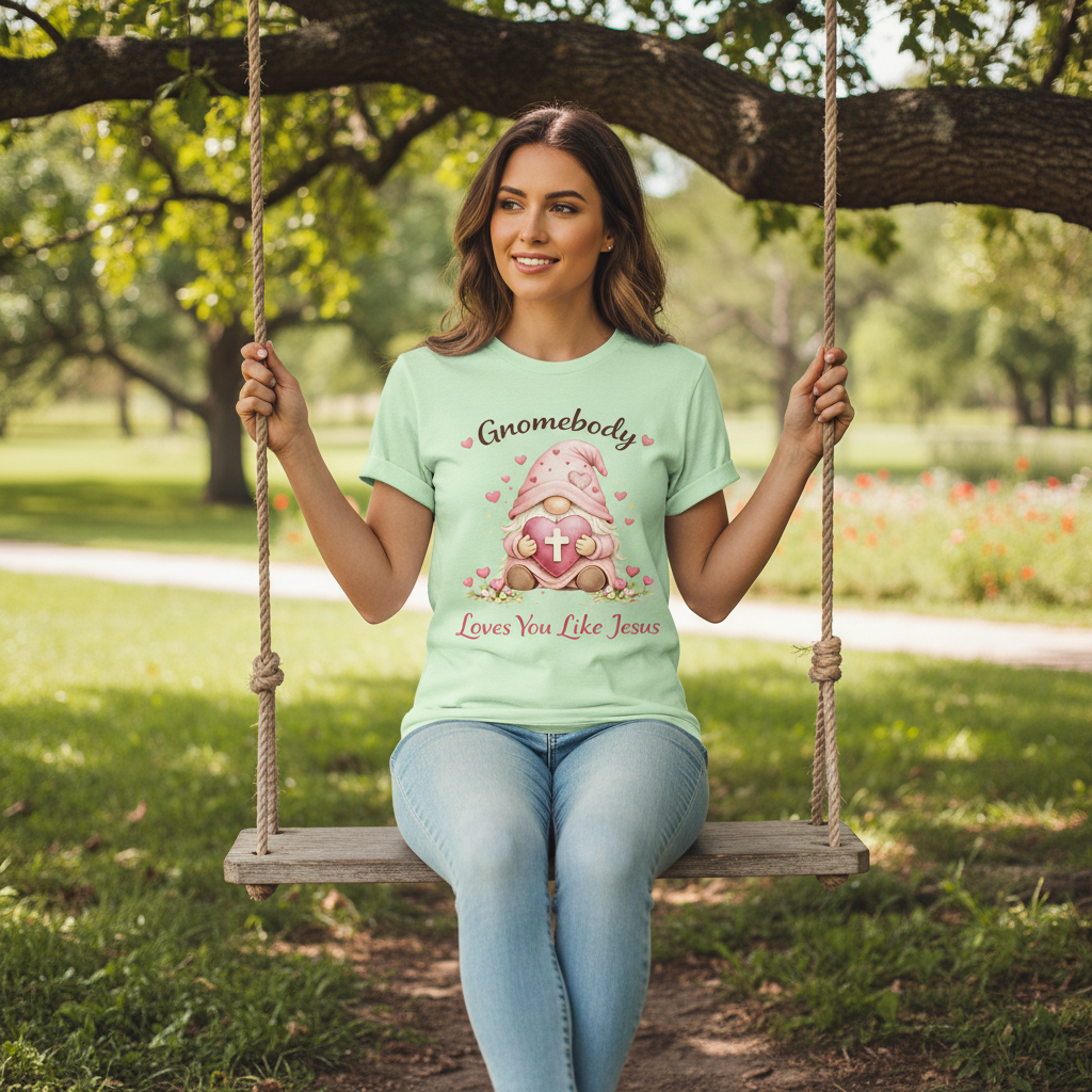 GnomeBody Loves You Like Jesus Faith T-Shirt
