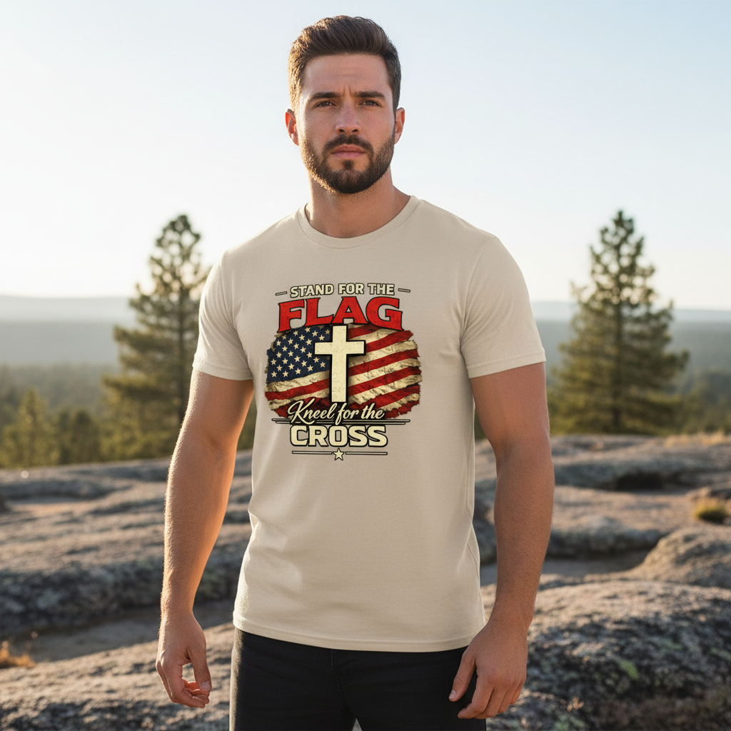Stand for the Flag Kneel for the Cross Faith T-Shirt