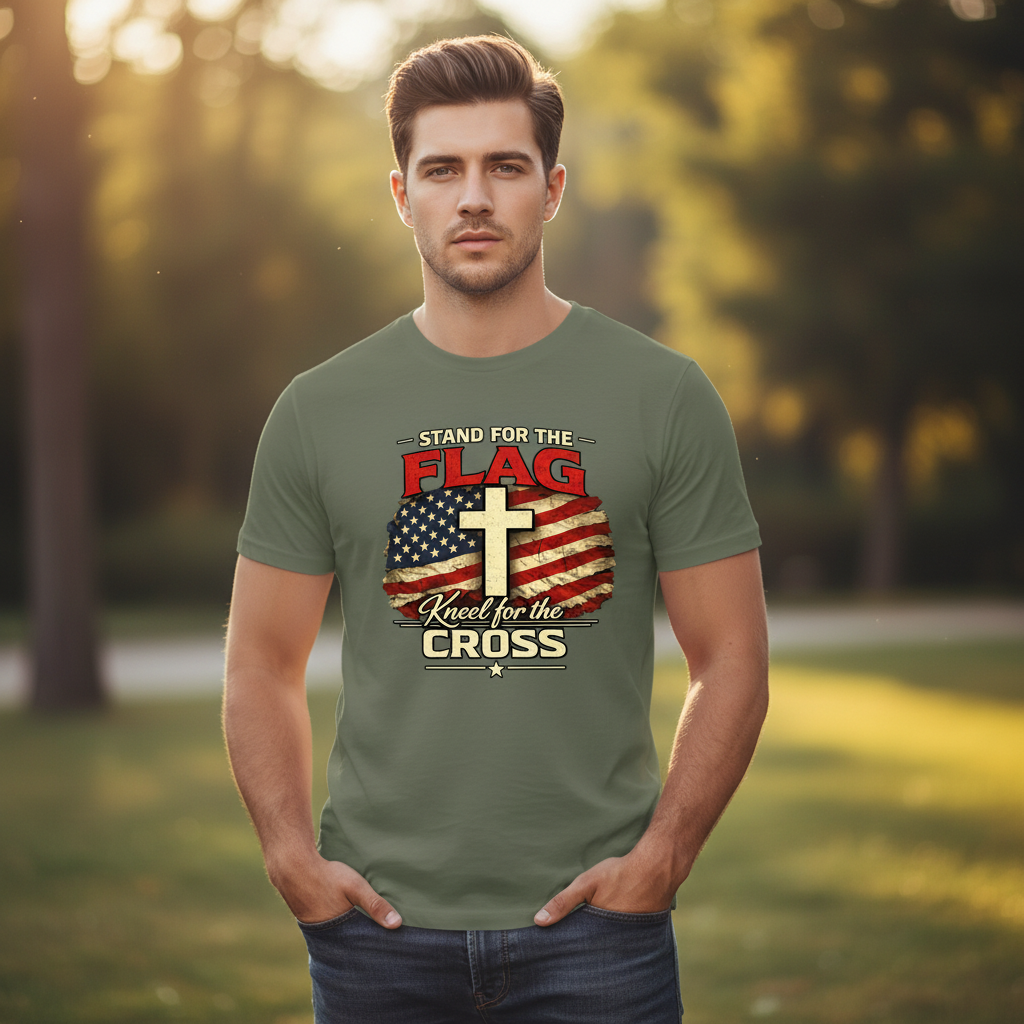 Stand for the Flag Kneel for the Cross Faith T-Shirt