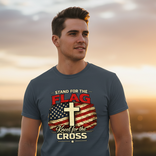 Stand for the Flag Kneel for the Cross Faith T-Shirt