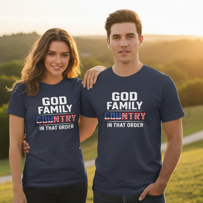 God Family Country in That Order Patriot T-Shirt